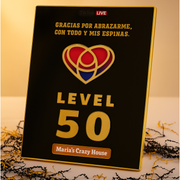 Level 50 MVP Custom Acrylic Plaque| Handcrafted Premium Gold Engraved Award Gift