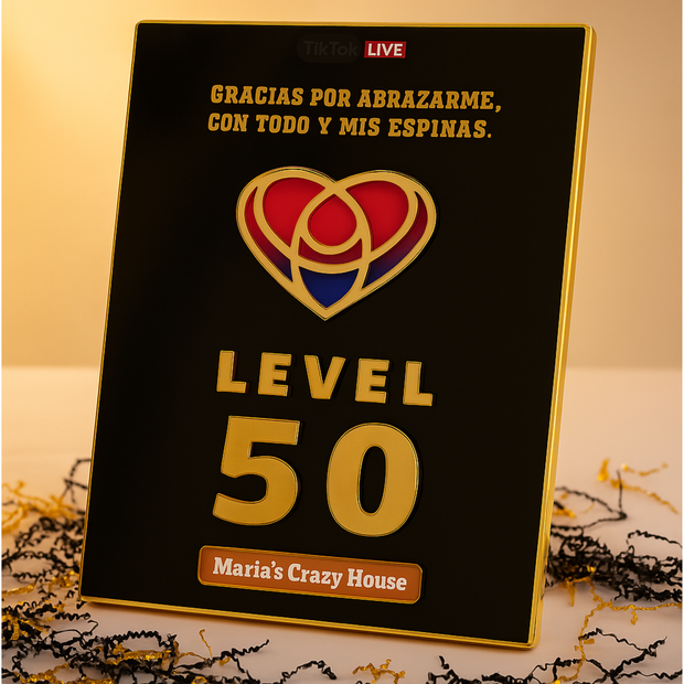Level 50 MVP Custom Acrylic Plaque| Handcrafted Premium Gold Engraved Award Gift