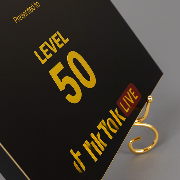 Level 50 Customized TikTok Plaque