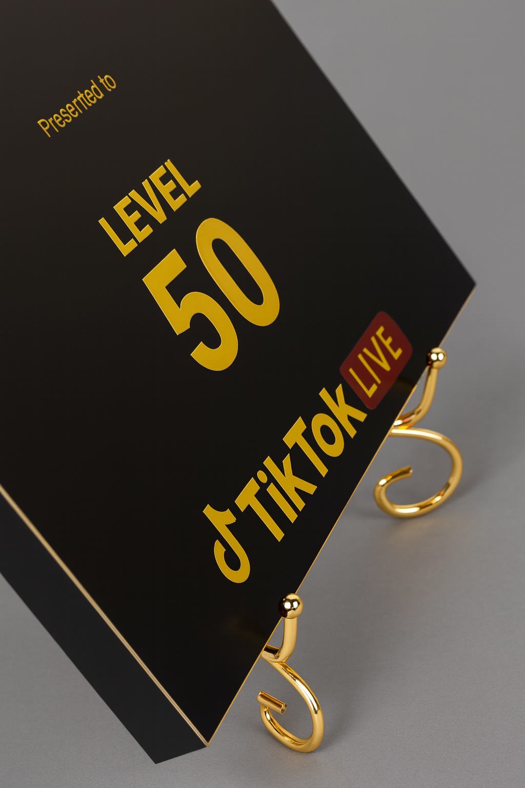 Premium Level 50 Custom Aluminum Plaque – Red Heart Edition - mariaestalocashop