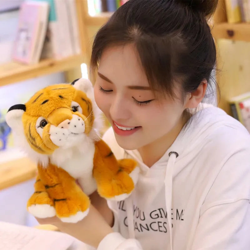 1pc 12cm Mini Sitting Tiger Plush Toys for Children Kids Cute Staffed   