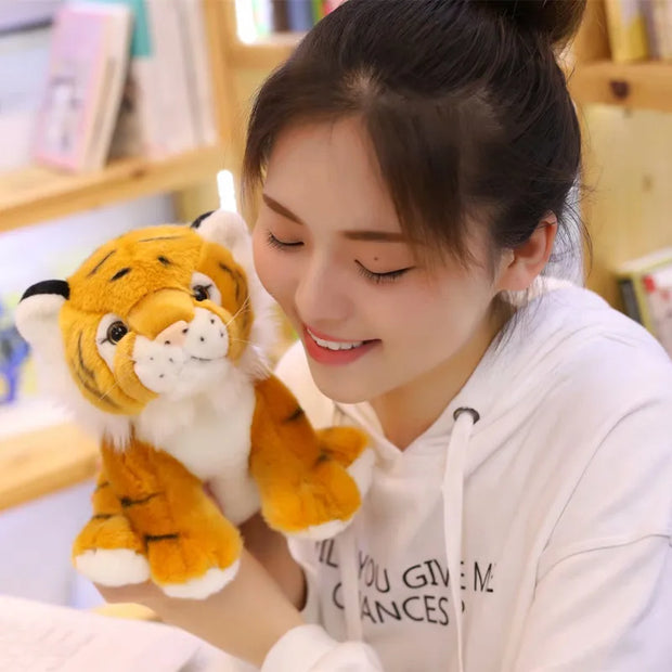 1pc 12cm Mini Sitting Tiger Plush Toys for Children Kids Cute Staffed   
