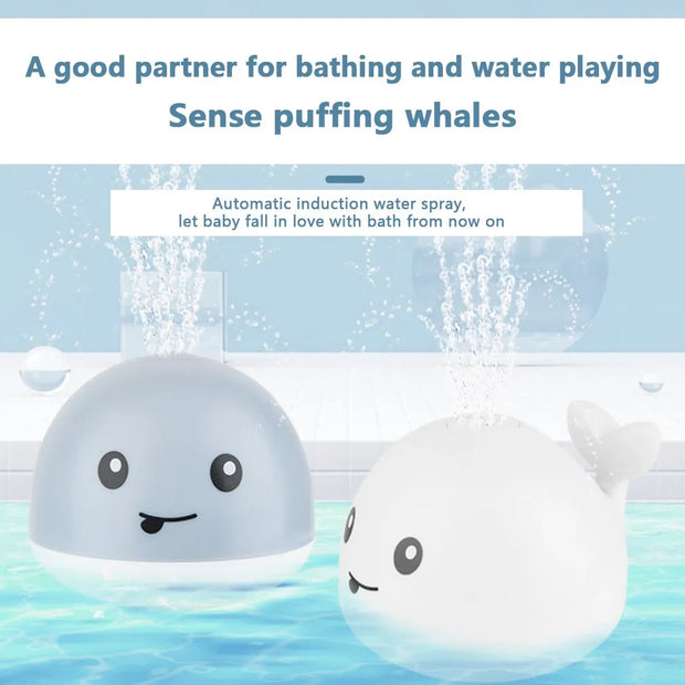 baby light floating lamp whale automatic sprinkler bathtub toy pool ba