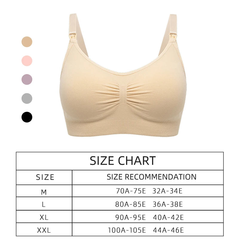 Nursing Bra Breathable Women Breastfeeding Underwear Seamless Maternity Bra Push Up - mariaestalocashop