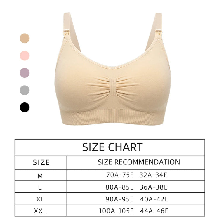 Nursing Bra Breathable Women Breastfeeding Underwear Seamless Maternity Bra Push Up - mariaestalocashop