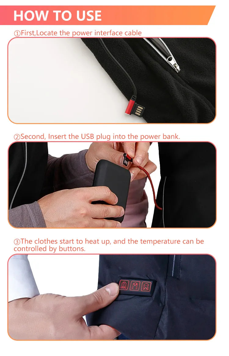Heating vest men and women winter jacket Warm Electric Thermal Waistco