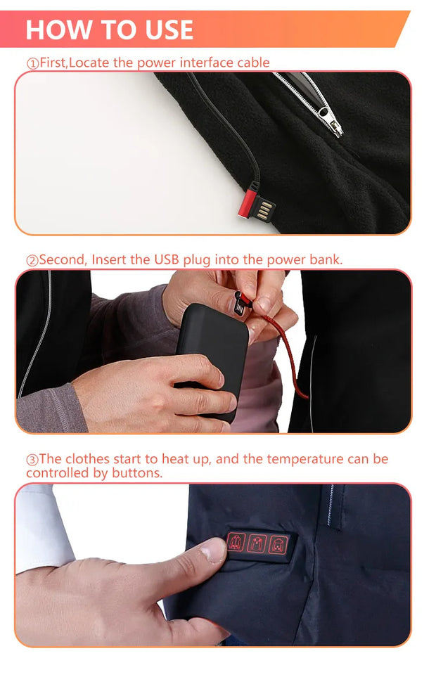 Heating vest men and women winter jacket Warm Electric Thermal Waistco