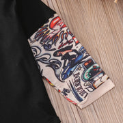 Baby Bodysuit Boys Girls Tattoo Printed Patchwork Jumpsuit Newborn Costume Casual Outfits Toddler Infant Kids Clothes Bodysuits