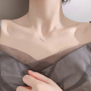 Brand New 925 Sterling Silver Star Necklace One Large Small Two Stars Pendant Clavicle Chain Gift Ladies Fashion Jewelry