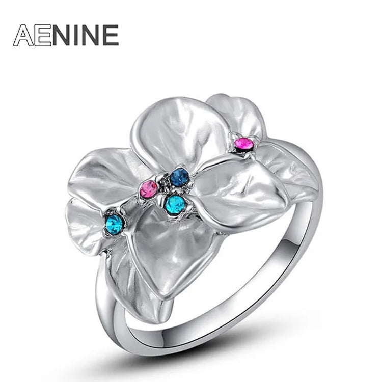 Trendy Colorful Flower Ring with AAA Rhinestone Fashion Jewelry for Women Best Christmas Gift L2010228290 - mariaestalocashop