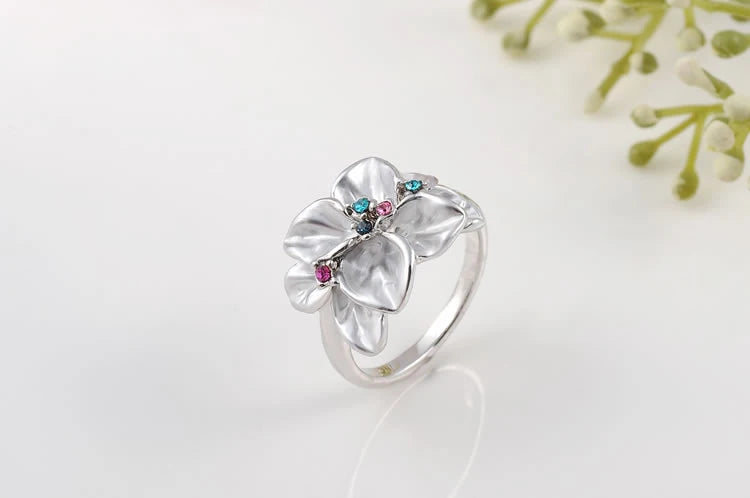 Trendy Colorful Flower Ring with AAA Rhinestone Fashion Jewelry for Women Best Christmas Gift L2010228290 - mariaestalocashop