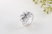 Trendy Colorful Flower Ring with AAA Rhinestone Fashion Jewelry for Women Best Christmas Gift L2010228290