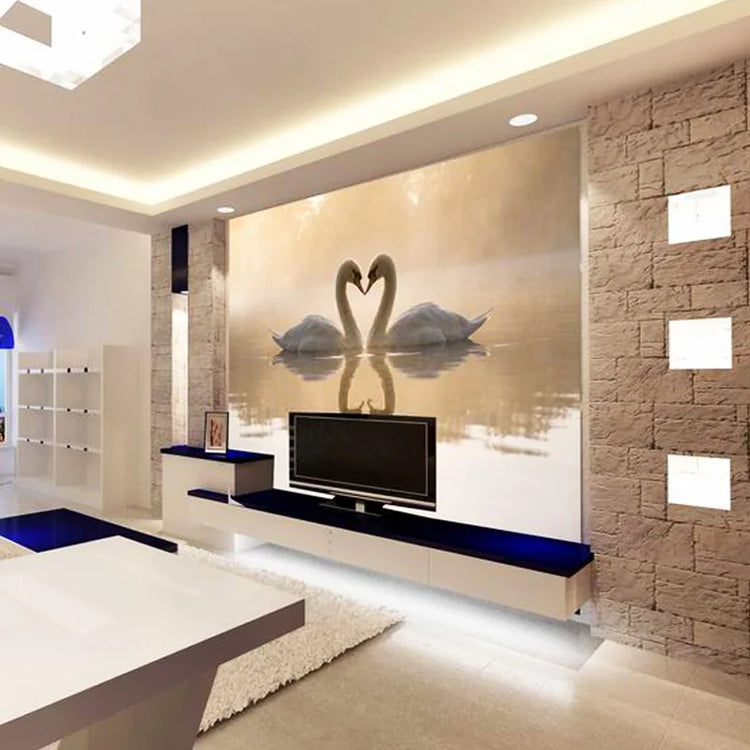 Custom 3D Wall Mural Wallpaper Roll Romantic Swan Living Room Bedroom 