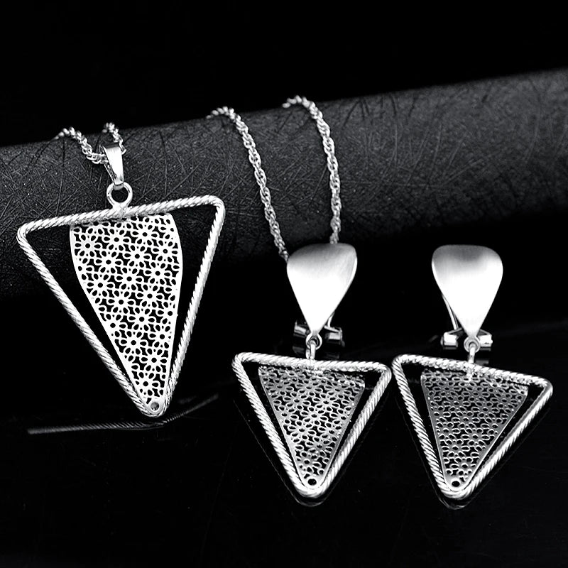 Women Necklace Earrings Pendant Jewelry Sets For Party Wedding Engagement Jewelry - mariaestalocashop