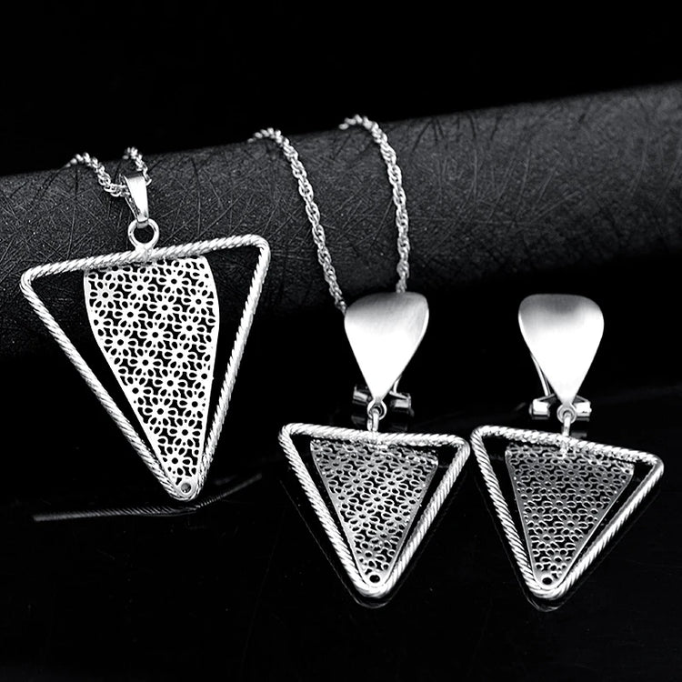 Women Necklace Earrings Pendant Jewelry Sets For Party Wedding Engagement Jewelry - mariaestalocashop