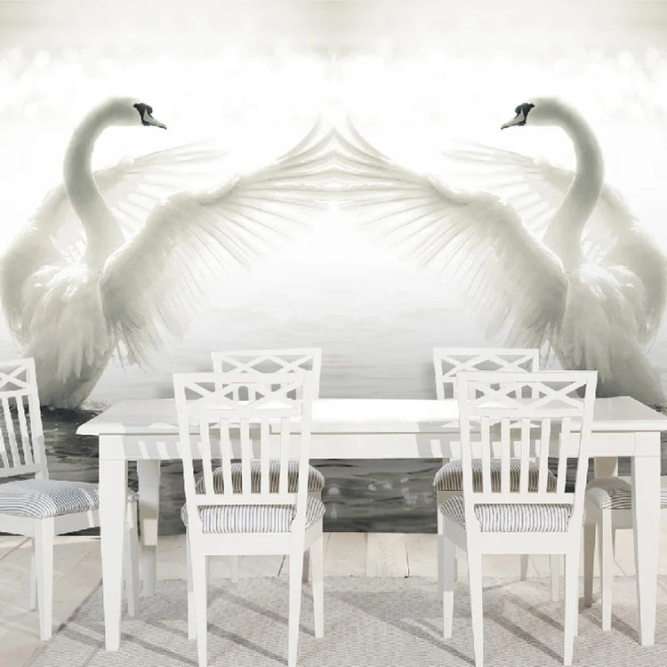 Custom 3D Wall Mural Wallpaper Roll Romantic Swan Living Room Bedroom 