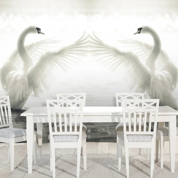Custom 3D Wall Mural Wallpaper Roll Romantic Swan Living Room Bedroom 