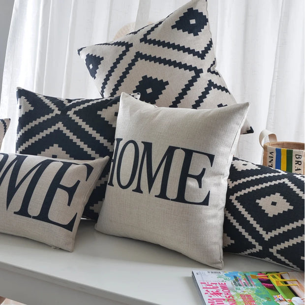 Geometric Cushion Cover Black White Nordic Home Decor Custom Pillow Co