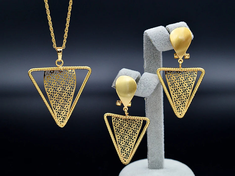 Women Necklace Earrings Pendant Jewelry Sets For Party Wedding Engagement Jewelry - mariaestalocashop