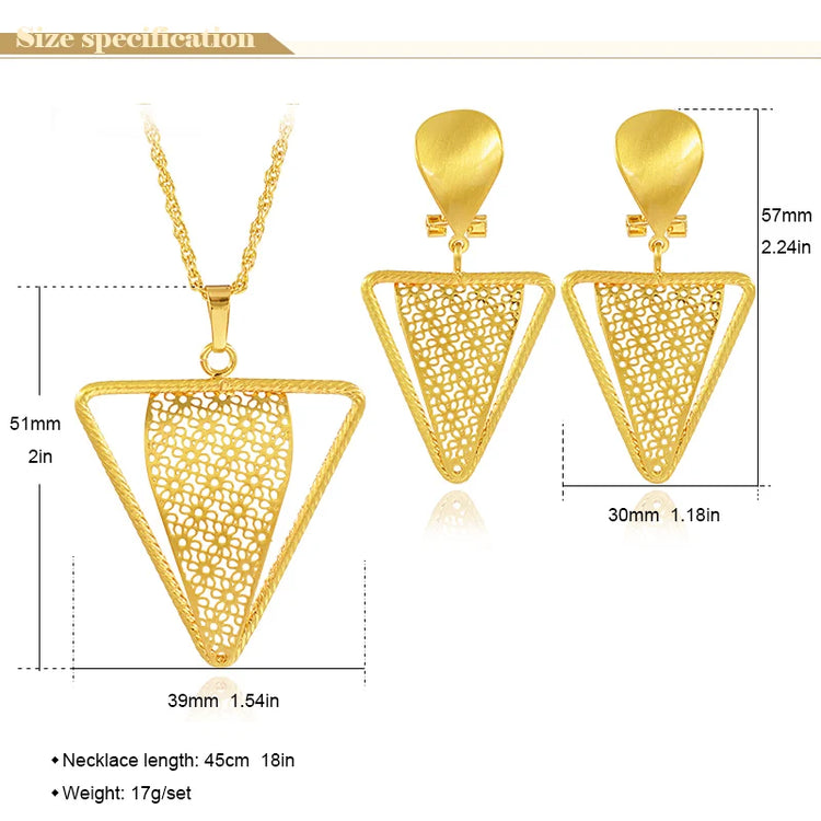 Women Necklace Earrings Pendant Jewelry Sets For Party Wedding Engagement Jewelry - mariaestalocashop