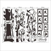 Free Shipping:Large 200*250Cm/79*99in Black 3D DIY Photo Tree PVC Wall