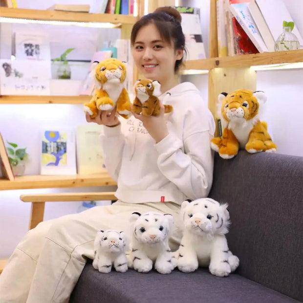 1pc 12cm Mini Sitting Tiger Plush Toys for Children Kids Cute Staffed 