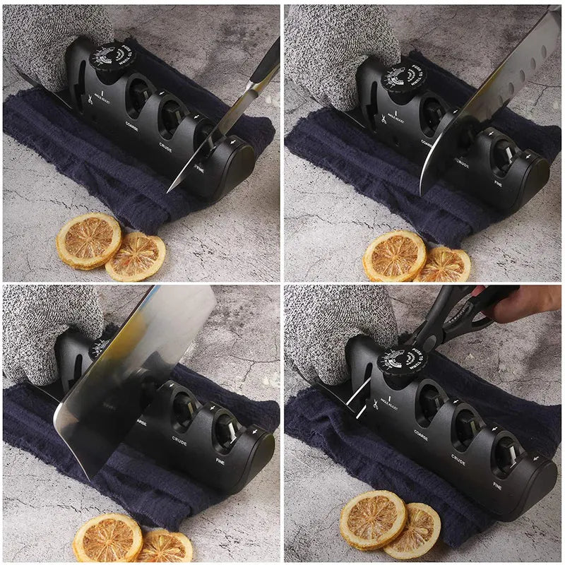 Knife Sharpener Angle Adjustable 4 Stages Scissors Sharpening stone Professional Kitchen Grinder knives Whetstone Sharpener Tool - mariaestalocashop