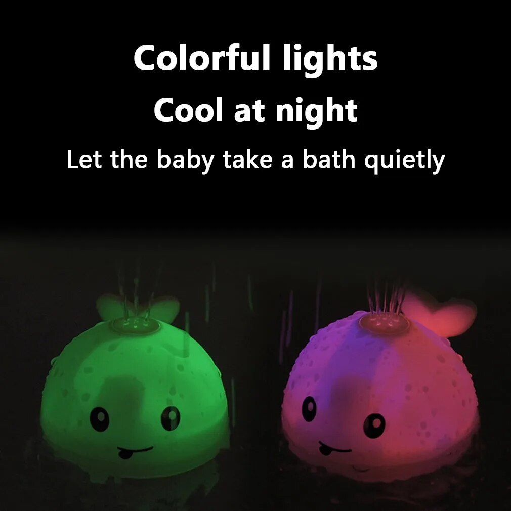 baby light floating lamp whale automatic sprinkler bathtub toy pool ba
