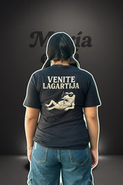 Venite Lagartija Funny Spanish Graphic T-Shirt – Cool Lizard Meme Tee