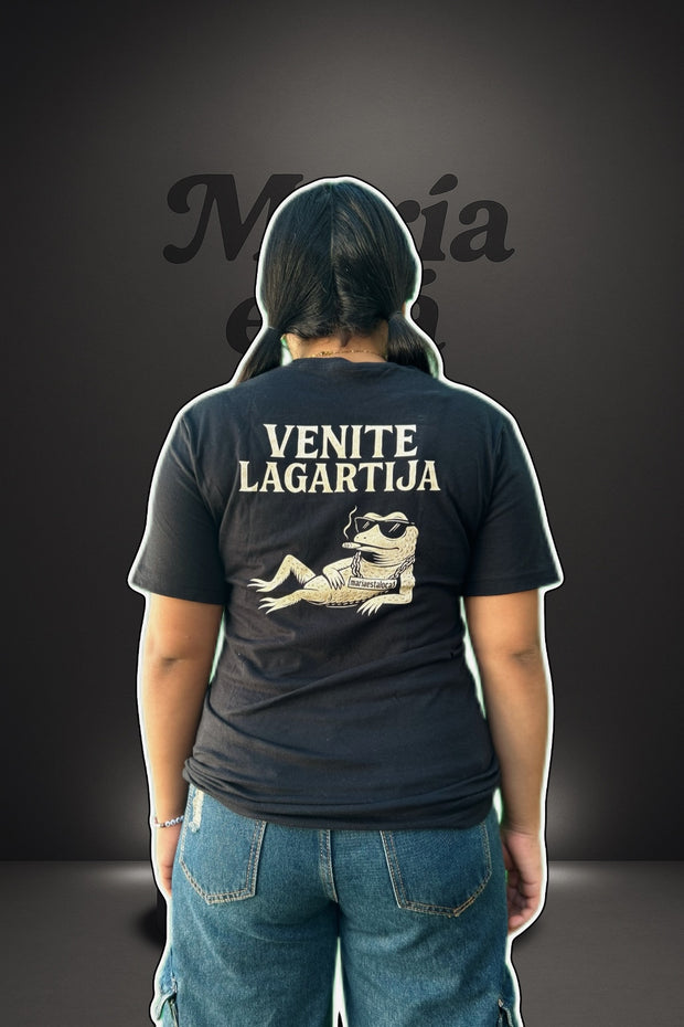 Venite Lagartija Funny Spanish Graphic T-Shirt – Cool Lizard Meme Tee