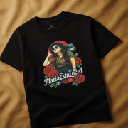 MariaEstaLocal Graphic T-Shirt – Latina Streetwear with Roses & Bulldog Design