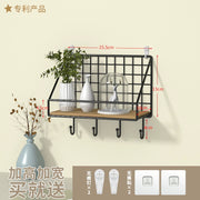 Wall-Mounted Storage Rack Punch-Free Bedroom Bedside Dormitory Storage