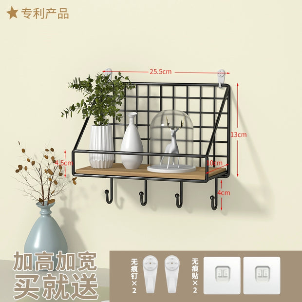 Wall-Mounted Storage Rack Punch-Free Bedroom Bedside Dormitory Storage