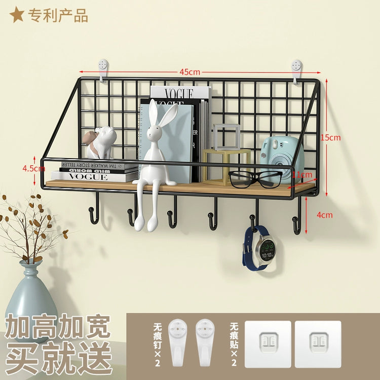 Wall-Mounted Storage Rack Punch-Free Bedroom Bedside Dormitory Storage