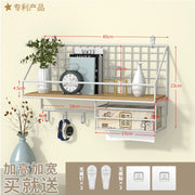 Wall-Mounted Storage Rack Punch-Free Bedroom Bedside Dormitory Storage
