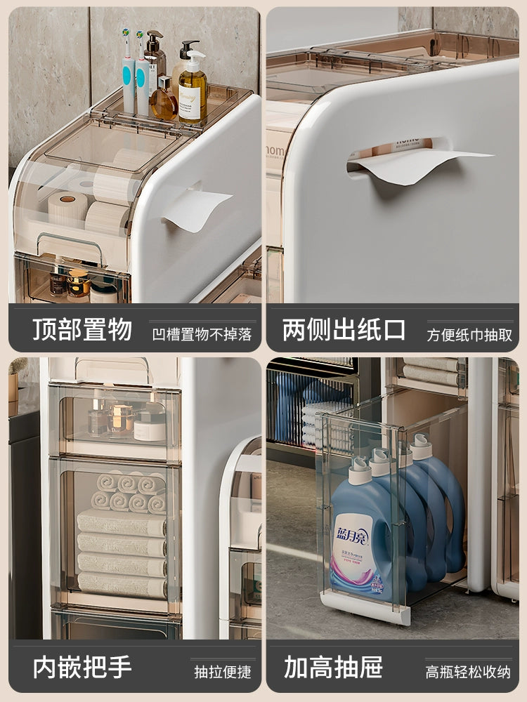 Rising Bathroom Storage Rack Bathroom Sandwich Cabinet Bathroom Storage Cabinet Toilet Locker Toilet Side Cabinet Narrow - mariaestalocashop
