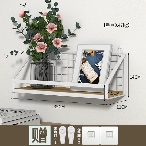 Wall-Mounted Storage Rack Punch-Free Bedroom Bedside Dormitory Storage