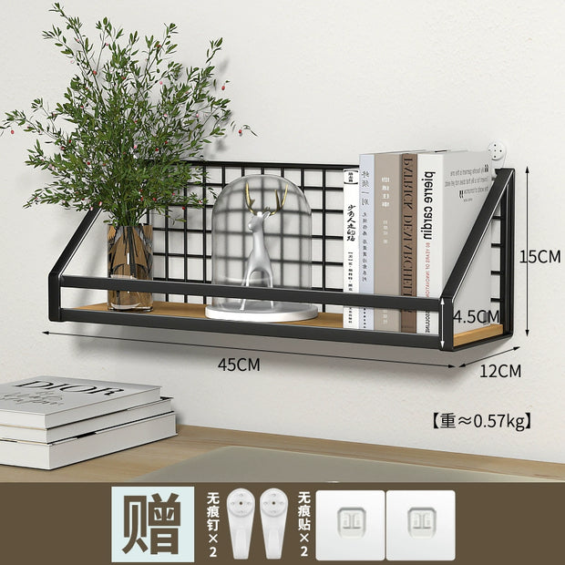 Wall-Mounted Storage Rack Punch-Free Bedroom Bedside Dormitory Storage