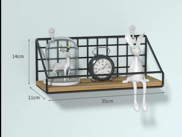 Wall-Mounted Storage Rack Punch-Free Bedroom Bedside Dormitory Storage