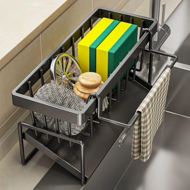 kitchen rack rag storage drain rack punch-free household seasoning    