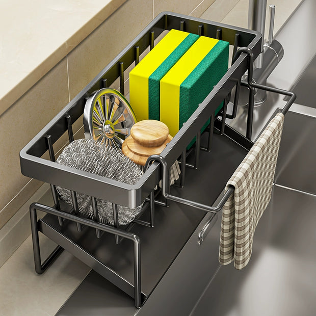 kitchen rack rag storage drain rack punch-free household seasoning    