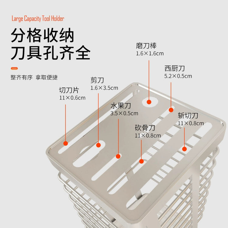 304 Stainless Steel Kitchen Knife Holder Kitchen Knife Holder Storage Rack Household Draining Table Cooking Knife Holder Storage Rack - mariaestalocashop