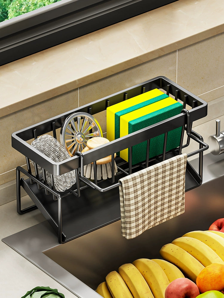 kitchen rack rag storage drain rack punch-free household seasoning    