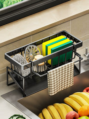 kitchen rack rag storage drain rack punch-free household seasoning    