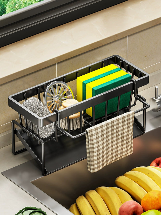 kitchen rack rag storage drain rack punch-free household seasoning    