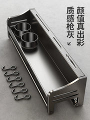 Kitchen Rack Punch-free Stainless Steel Household Wall-Mounted Seasoning Chopsticks Knife Holder Supplies Complete Storage Rack