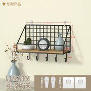 Wall-Mounted Storage Rack Punch-Free Bedroom Bedside Dormitory Storage