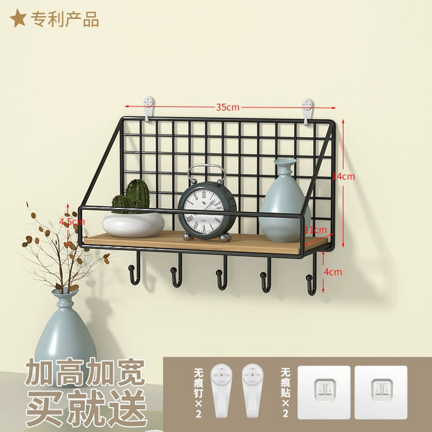 Wall-Mounted Storage Rack Punch-Free Bedroom Bedside Dormitory Storage