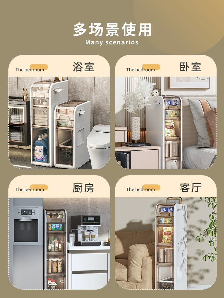 Rising Bathroom Storage Rack Bathroom Sandwich Cabinet Bathroom Storage Cabinet Toilet Locker Toilet Side Cabinet Narrow - mariaestalocashop