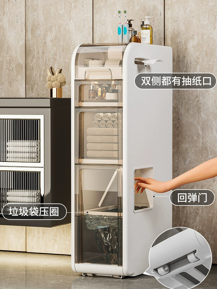 Rising Bathroom Storage Rack Bathroom Sandwich Cabinet Bathroom Storage Cabinet Toilet Locker Toilet Side Cabinet Narrow - mariaestalocashop